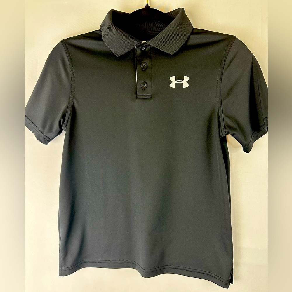 Under Armour Black Polo Shirt Youth Medium
